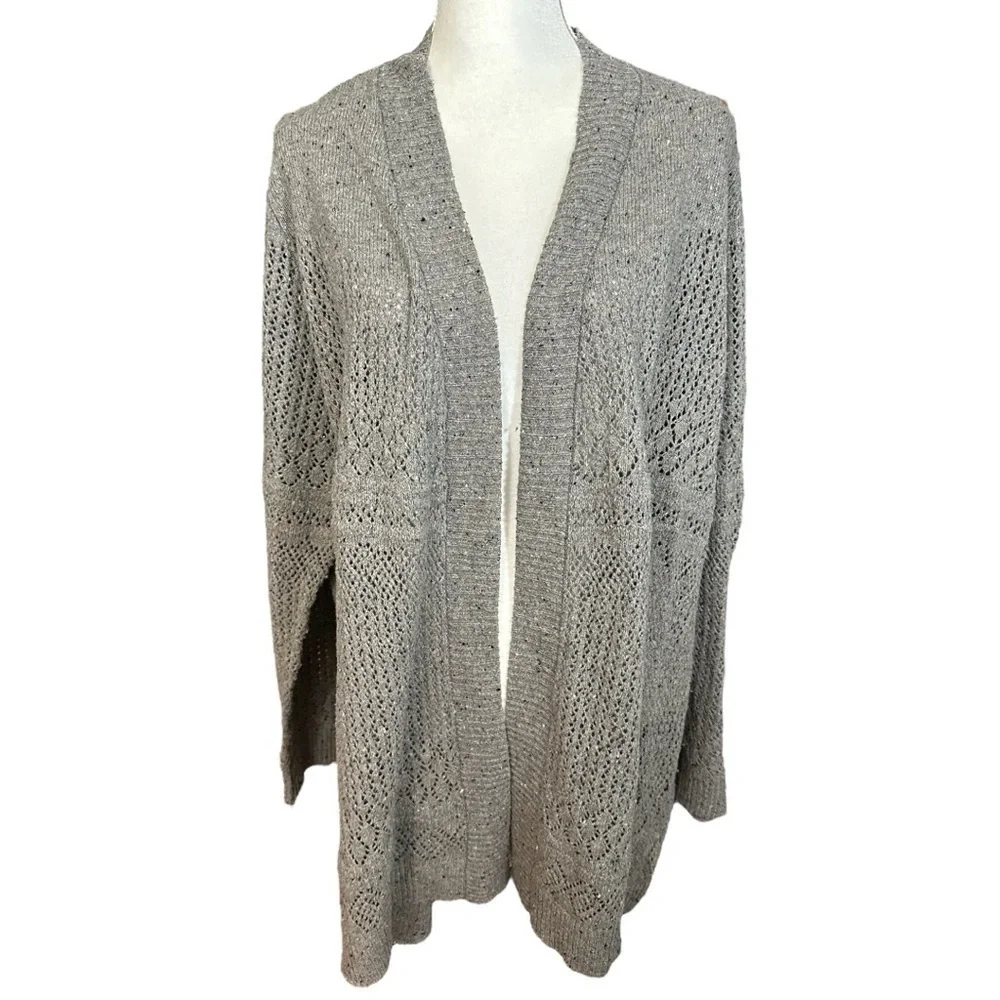 🌸Belle- Gray Knit Long Sweater- Size 3X